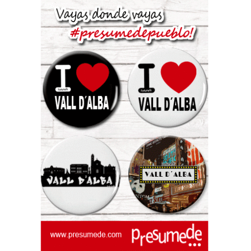 Vall d´Alba (Castelló/Castellón). Pack 4 chapas.