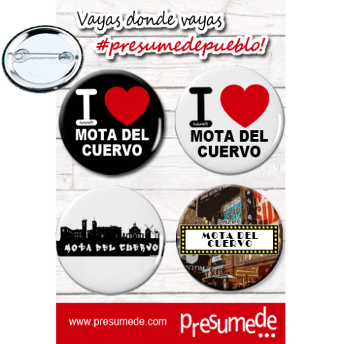 Mota del Cuervo (Cuenca). Pack 4 chapas. Ref. LLSB