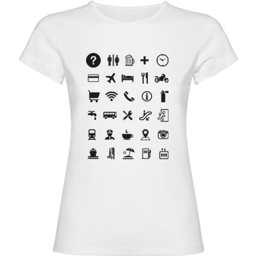 Camiseta con iconos universales para viajeros