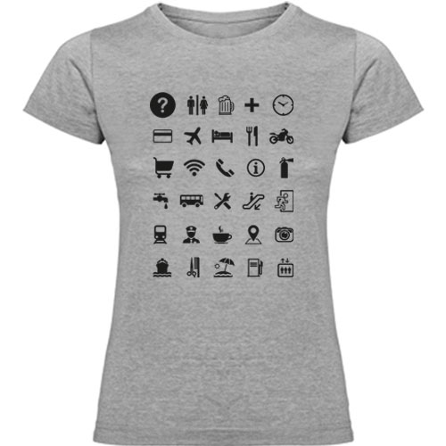 Camiseta con iconos universales para viajeros