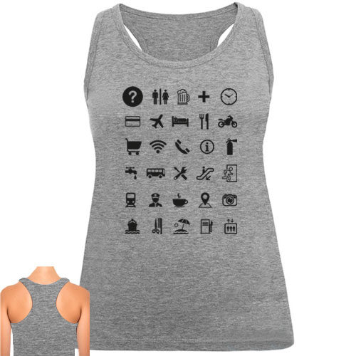 Camiseta con iconos universales para viajeros