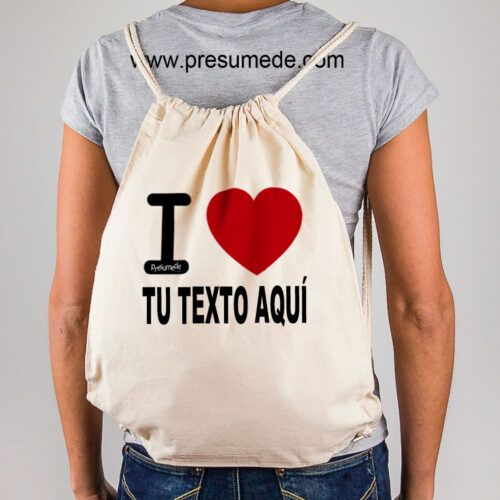 Mochila I LOVE personalizada love