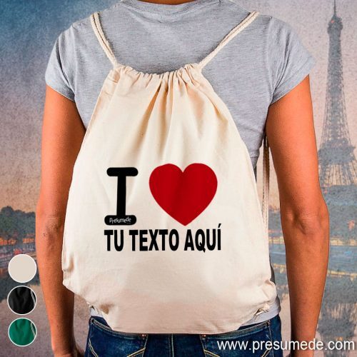 Mochila I Love personalizada