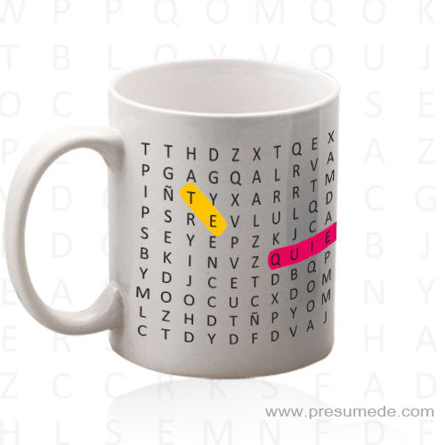 Taza con mensaje "Te quiero"