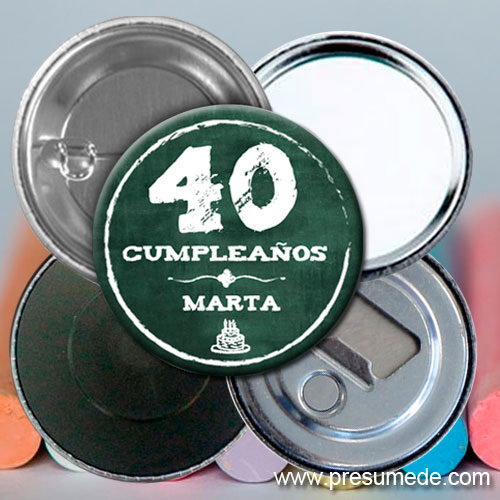 Chapas para cumpleaños efecto pizarra