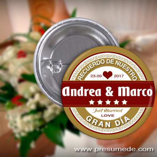 Chapas para boda Mahou