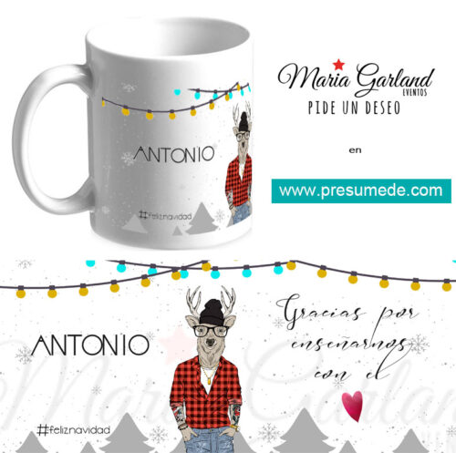 Regalo navidad taza para chico gracias por enseñarnos con el corazón