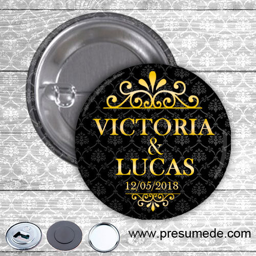 Chapas para boda Black Gold