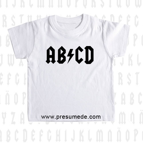 Camiseta estilo ACDC para niños