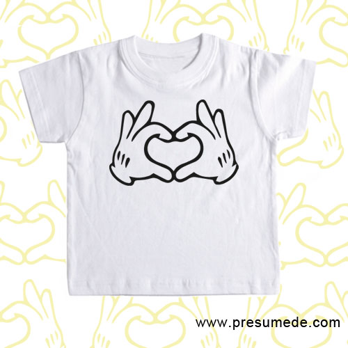 paquete Novelista Lustre Camiseta corazón manos para niños/as - Presumede