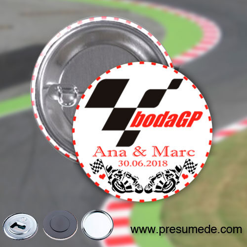 Chapas para boda moto gp