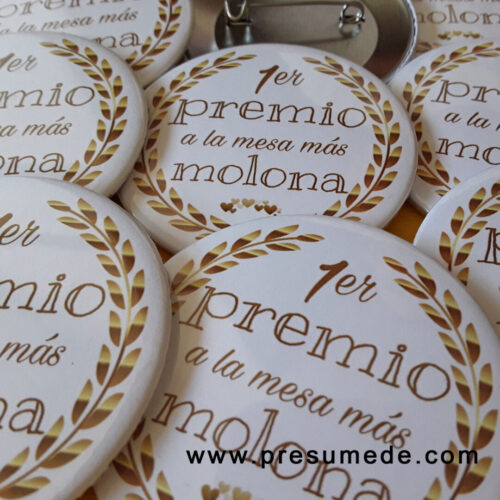 Chapas para boda premio a la mejor mesa