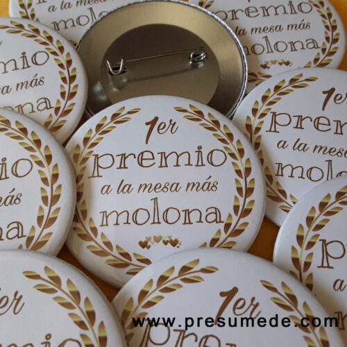 Chapas para boda premio a la mejor mesa