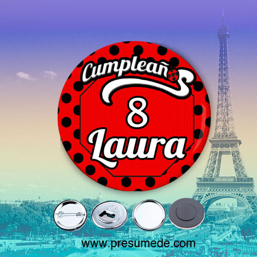 Chapas para cumpleaños Ladybug