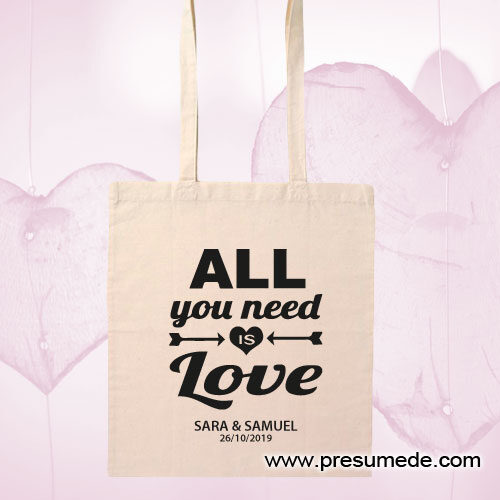 Bolsa de algodón para boda ALL YOU NEED