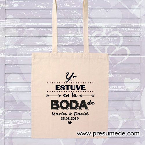 Bolsa de algodón para boda yo estuve