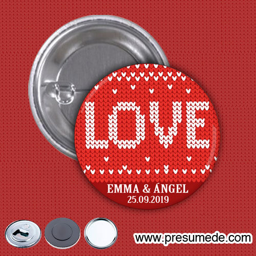 Chapas para boda efecto lana love