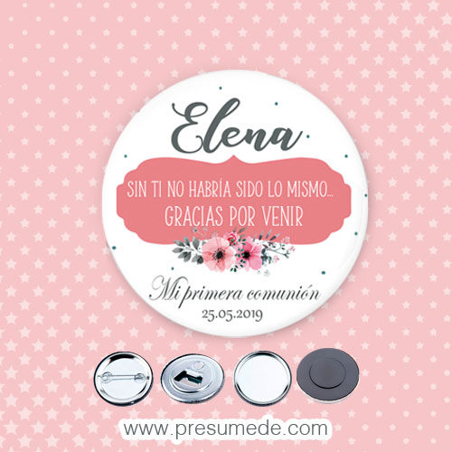 Chapas para comunión flores