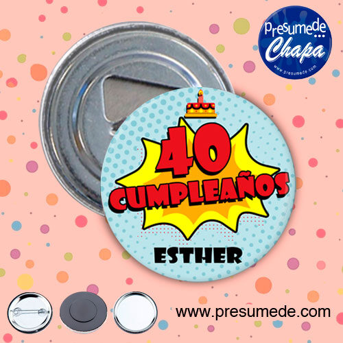 Chapas para cumpleaños cómic