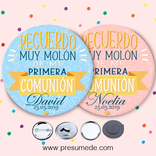 Chapas para comunión recuerdo molón