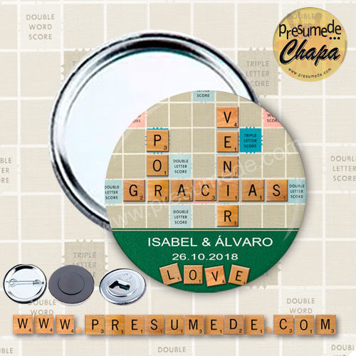 Espejos para boda Scrabble