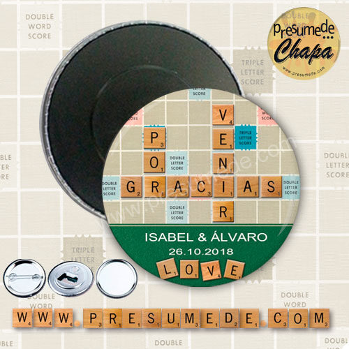 Imanes para boda Scrabble