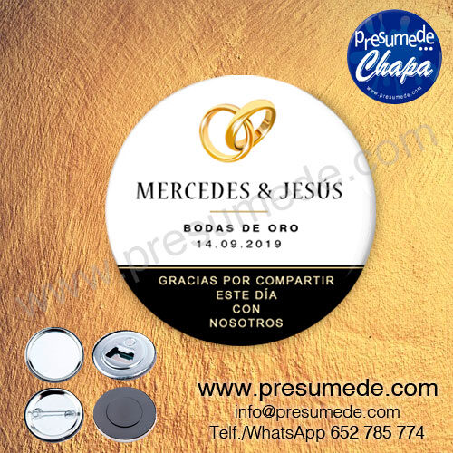 Chapas para bodas de oro