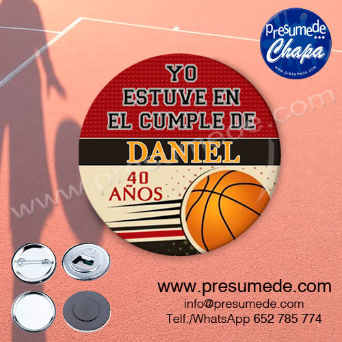 Chapas para cumpleaños Baloncesto