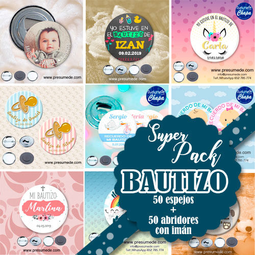 Pack para bautizo abridores y espejos