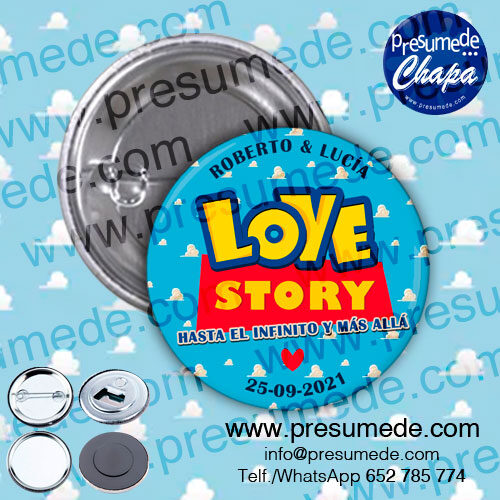 Chapas para boda love story