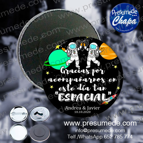 Imanes para boda espacial