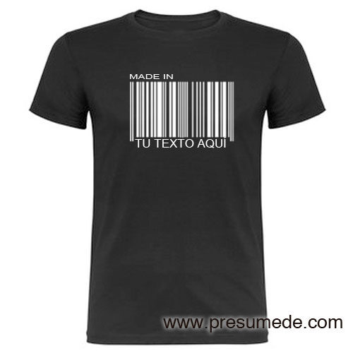 Camiseta made in personalizada color negro