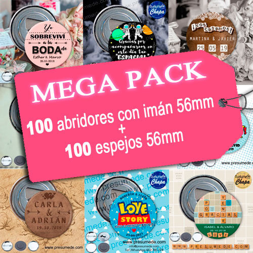 Pack 100 abridores y 100 espejos