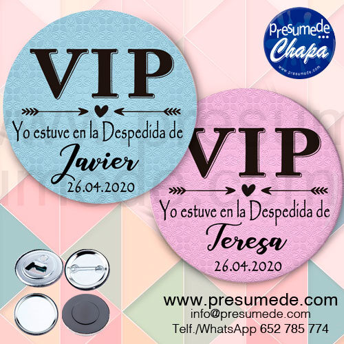 Chapas para despedidas vip