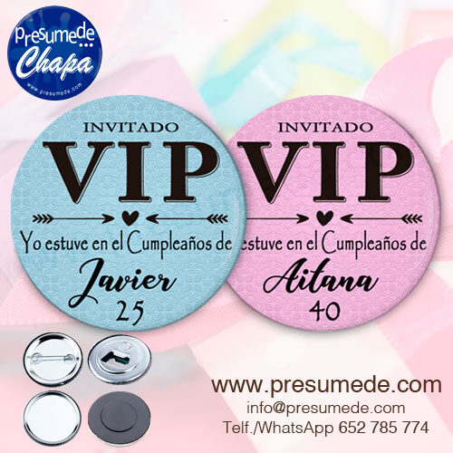 Chapas para cumpleaños invitado vip