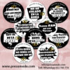 Chapas para boda blanco y negro pack con frases divertidas