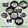 Chapas para boda blanco y negro pack con frases divertidas