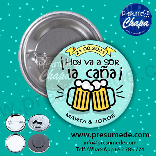 Chapas para boda la caña