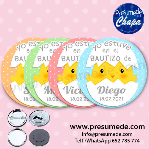 Chapas para bautizo pollito