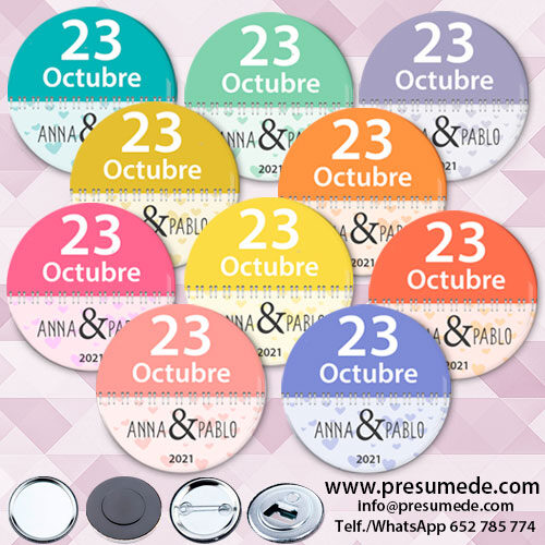 Chapas para boda calendario