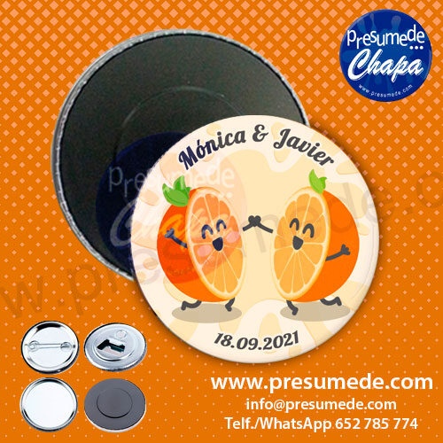 Imanes para boda media naranja