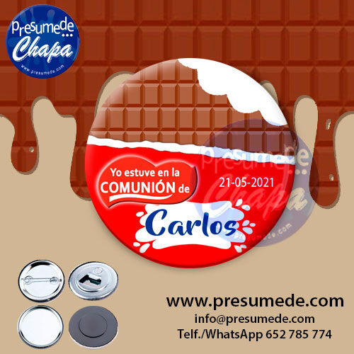 Chapas para comunión chocolatina