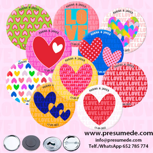 Chapas para boda color lovers