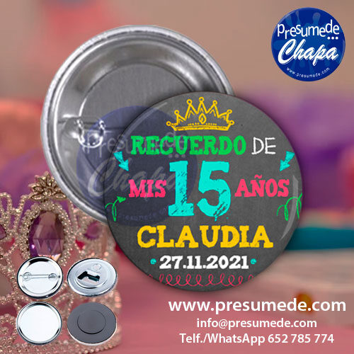 Chapas para mis 15 pizarra tiza