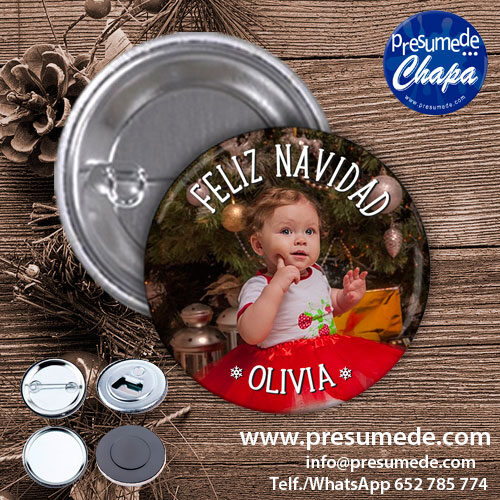 Chapas para navidad con foto y texto