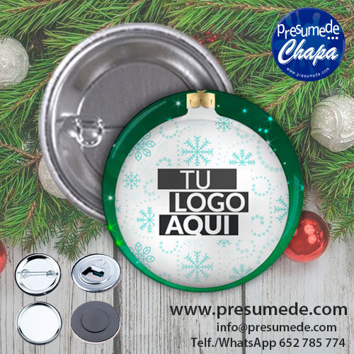 Chapas para navidad con logotipo