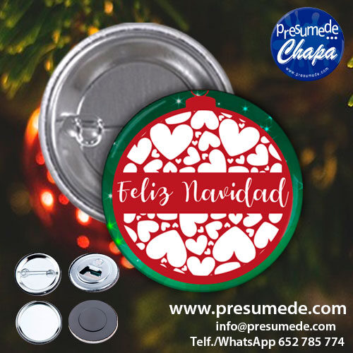 Chapas para navidad con corazones