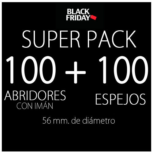 Pack black 100 abridores y 100 espejos