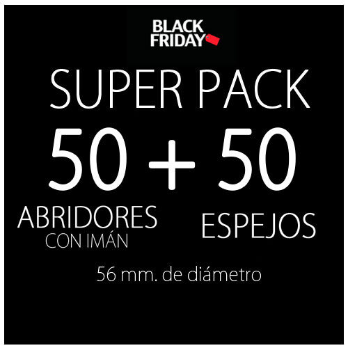 Pack black 50 abridores y 50 espejos