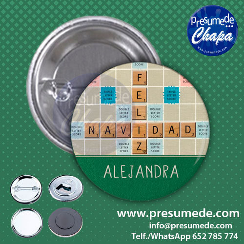Chapas para navidad scrabble